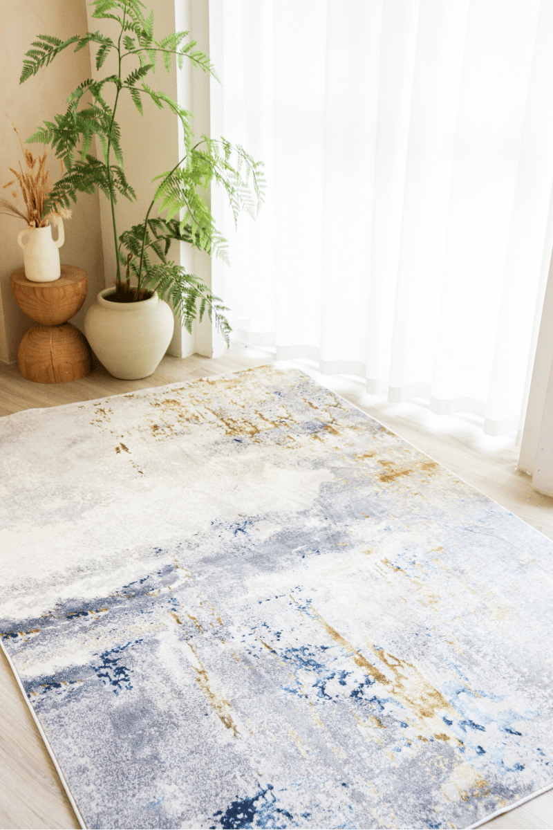 Tapis Saphir Doré | Moderne | Série Polyfibre Cachemire