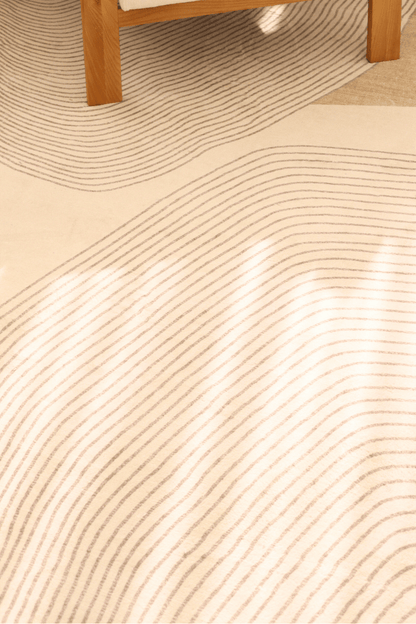 Tapis Neutral Waves | Scandinave | Série Polyfibre Cachemire
