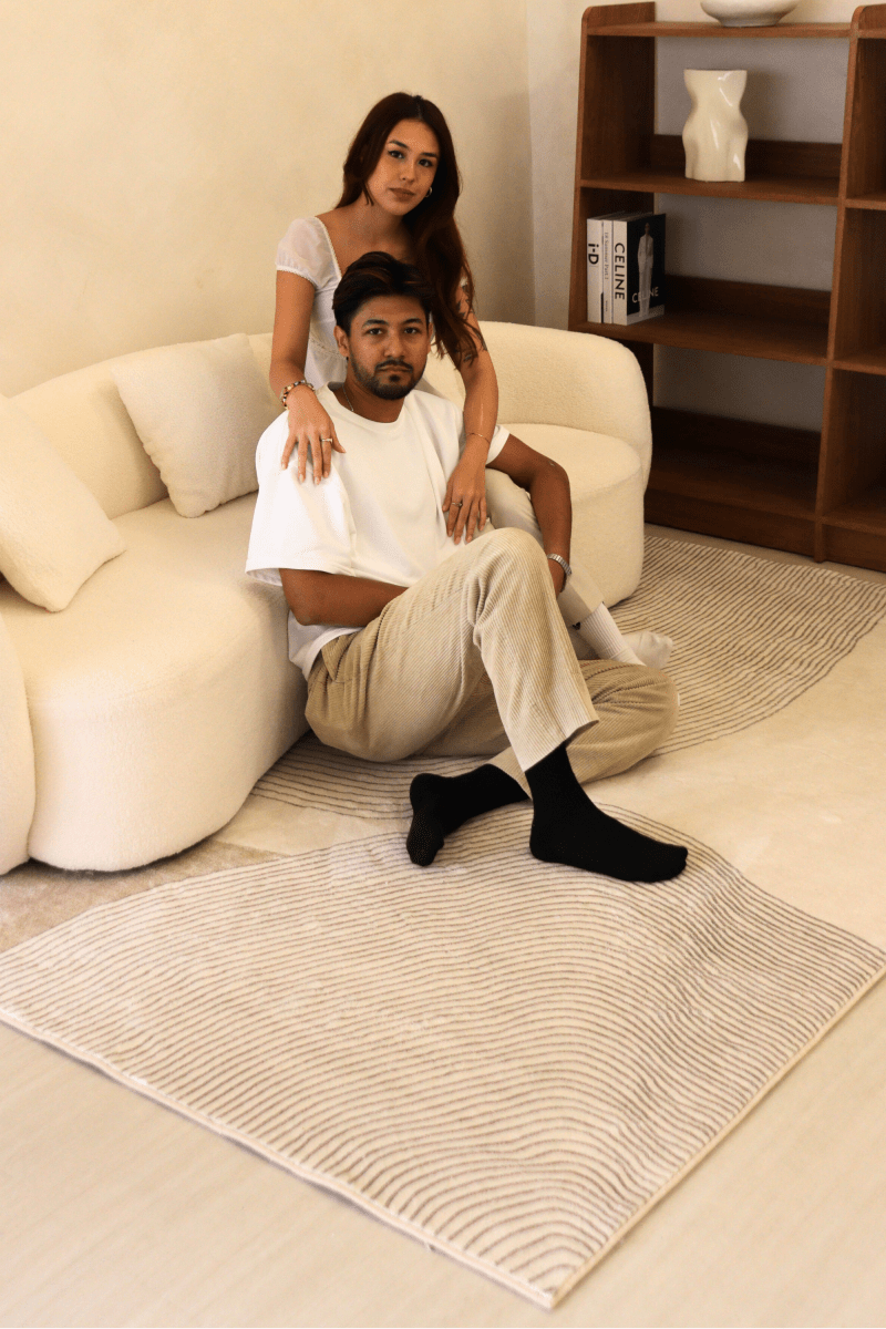 Tapis Neutral Waves | Scandinave | Série Polyfibre Cachemire