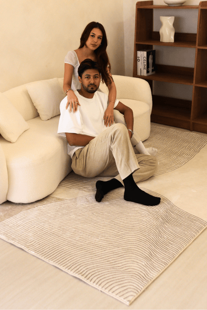 Tapis Neutral Waves | Scandinave | Série Polyfibre Cachemire