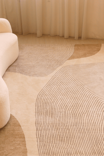 Tapis Neutral Waves | Scandinave | Série Polyfibre Cachemire