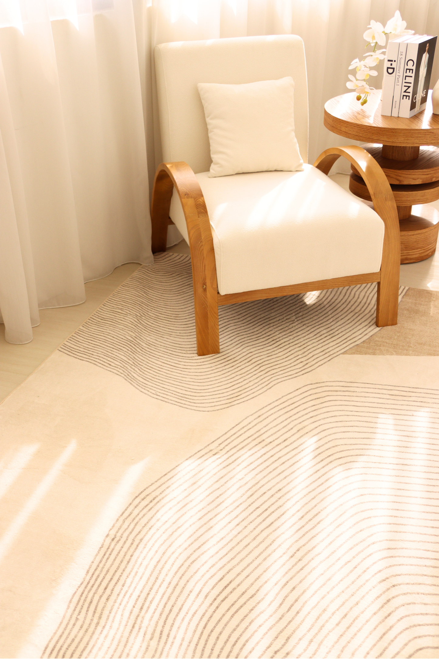 Tapis Neutral Waves | Scandinave | Série Polyfibre Cachemire