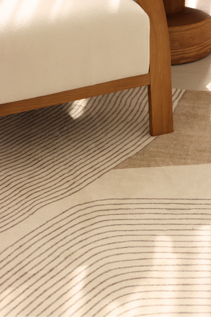 Tapis Neutral Waves | Scandinave | Série Polyfibre Cachemire