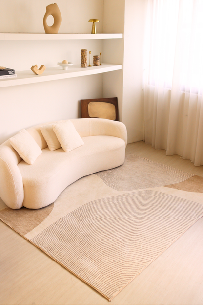 Tapis Neutral Waves | Scandinave | Série Polyfibre Cachemire