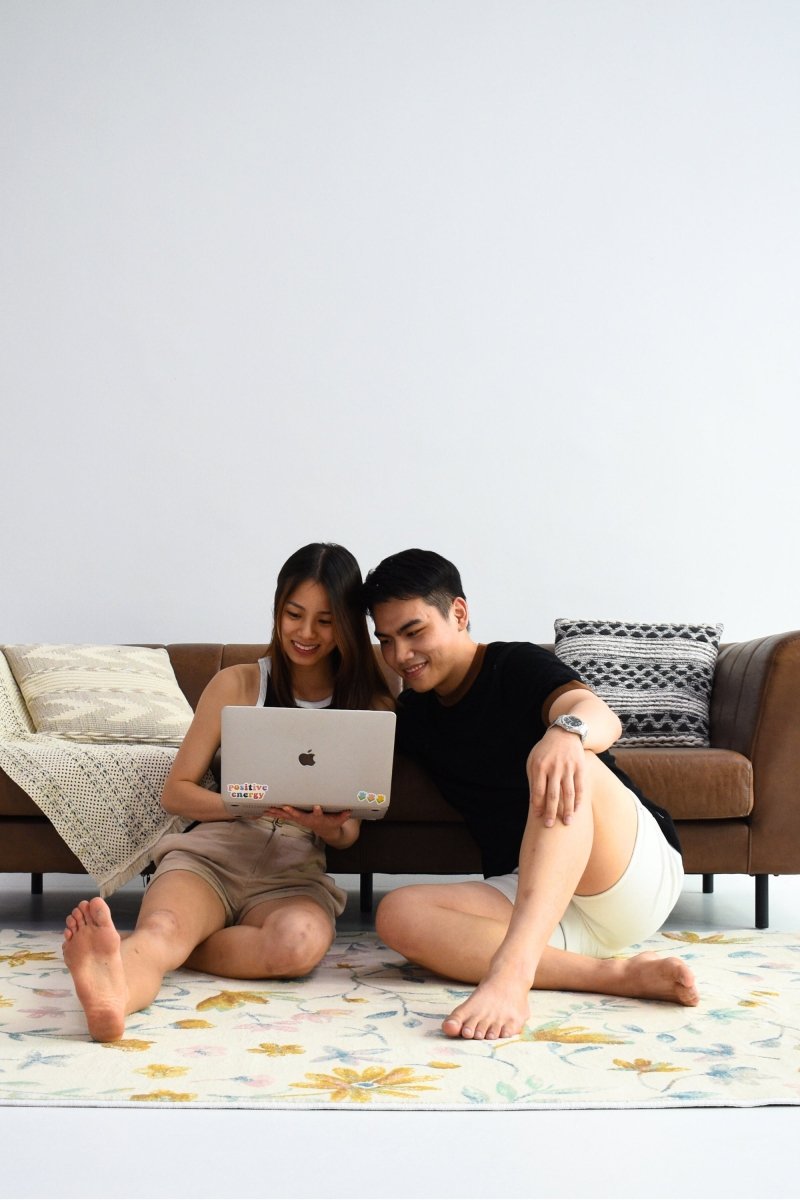 Tapis de jardin pastel | Abstrait | Série Polyfibre Cachemire