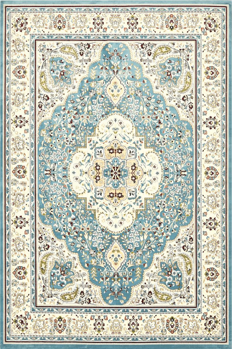 Tapis de jardin bleu roi | Persan | Série Polyfibre Cachemire