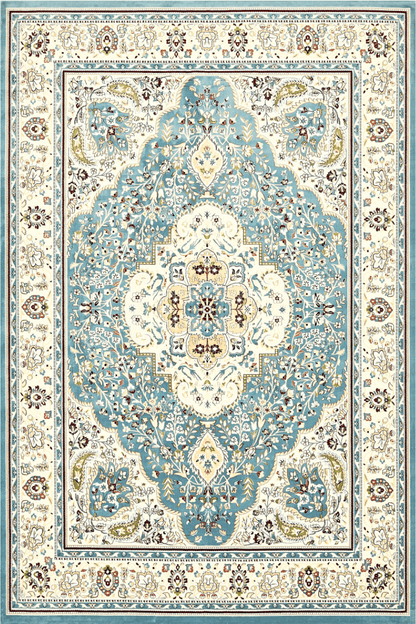 Tapis de jardin bleu roi | Persan | Série Polyfibre Cachemire