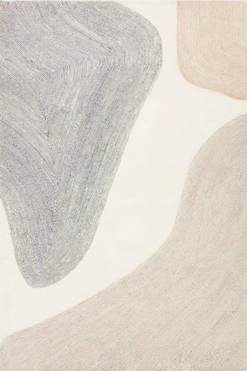 Tapis Sandy Grey Shores | Scandinave | Série Polyfibre Cachemire