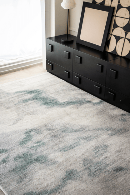 Tapis Sage Green Mist | Moderne | Série Polyfibre Cashmere