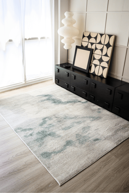 Tapis Sage Green Mist | Moderne | Série Polyfibre Cashmere