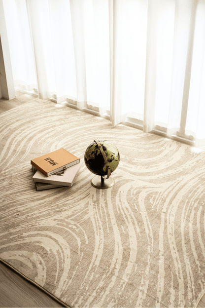Tapis Sand Waves | Scandinave | Série Polyfibre Cachemire