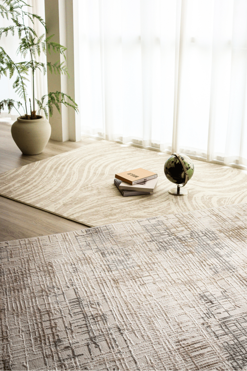 Tapis Sand Waves | Scandinave | Série Polyfibre Cachemire