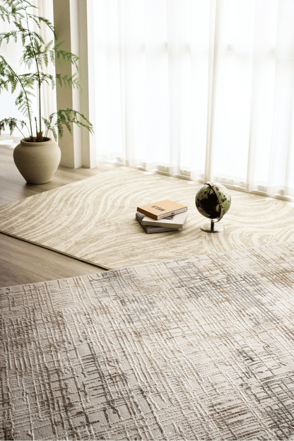Tapis Sand Waves | Scandinave | Série Polyfibre Cachemire