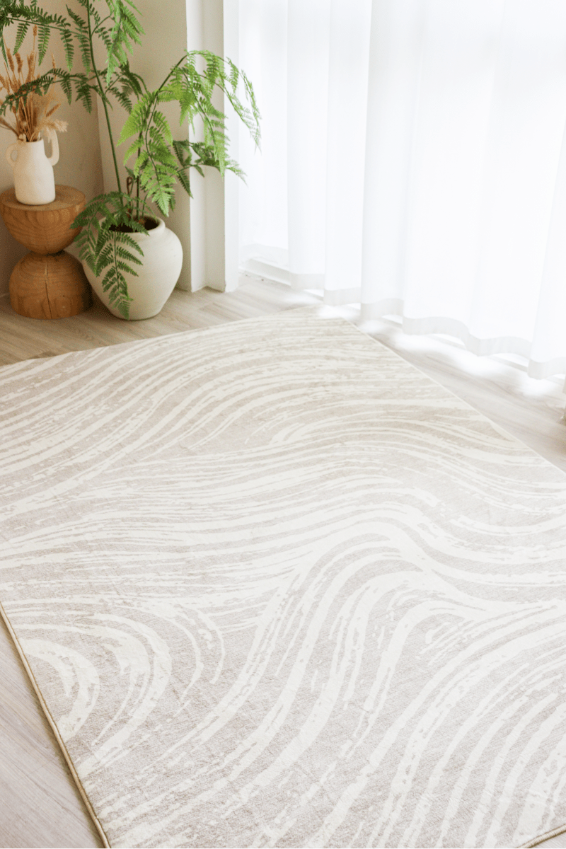 Tapis Sand Waves | Scandinave | Série Polyfibre Cachemire