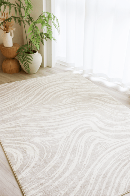 Tapis Sand Waves | Scandinave | Série Polyfibre Cachemire