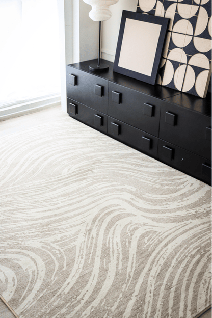 Tapis Sand Waves | Scandinave | Série Polyfibre Cachemire