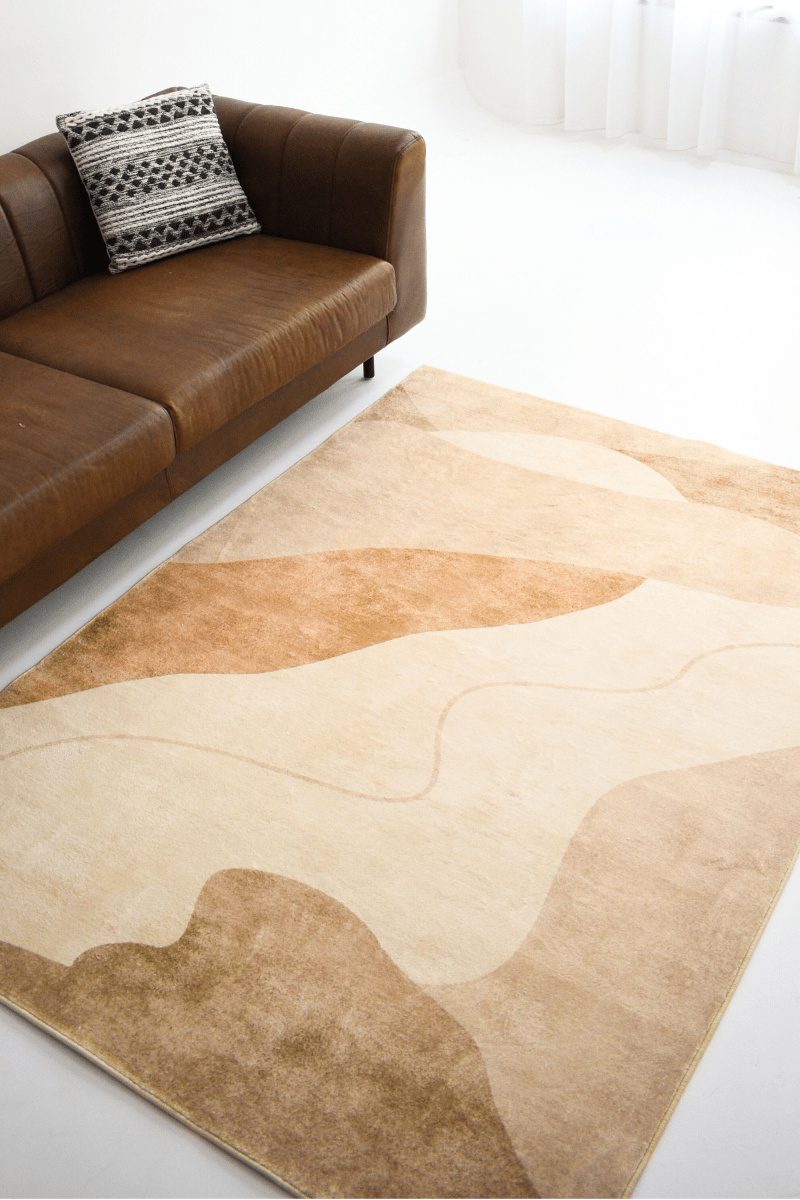 Tapis Sandstone Waves | Scandinave | Série Polyfibre Cachemire