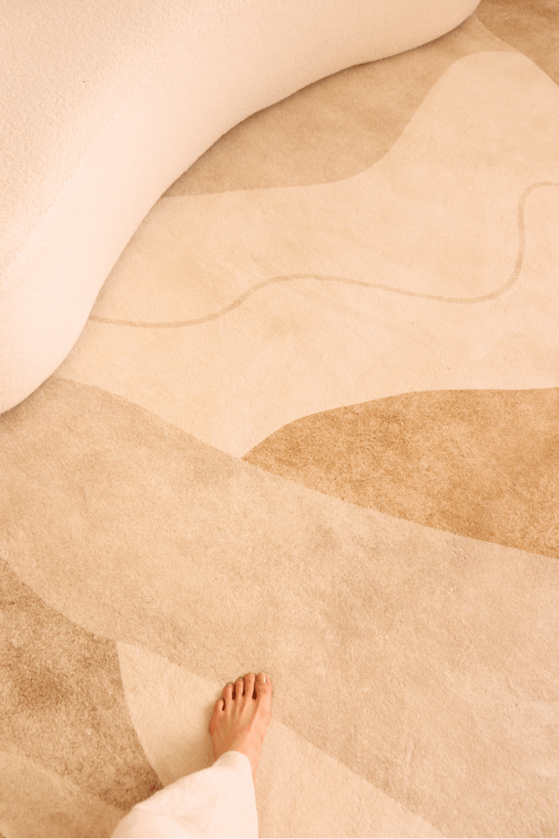 Tapis Sandstone Waves | Scandinave | Série Polyfibre Cachemire