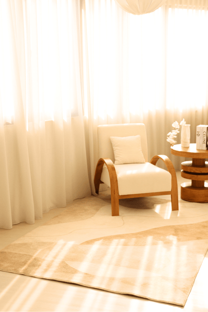 Tapis Sandstone Waves | Scandinave | Série Polyfibre Cachemire