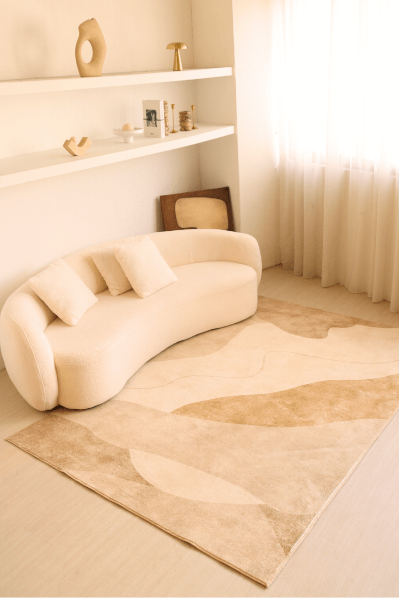 Tapis Sandstone Waves | Scandinave | Série Polyfibre Cachemire