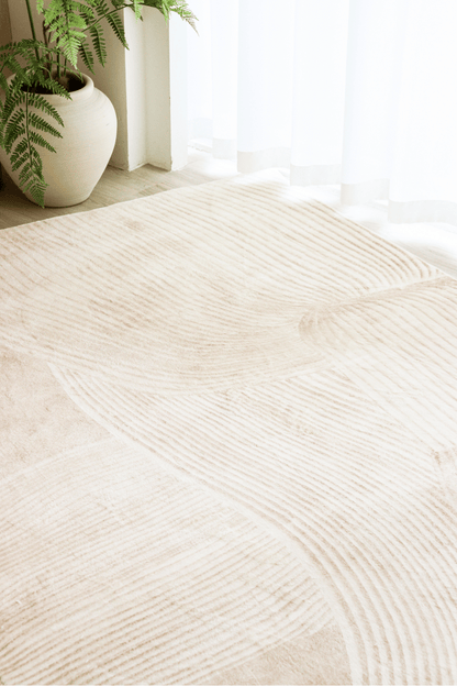 Tapis Sable Sculpté | Scandinave | Série Polyfibre Cachemire