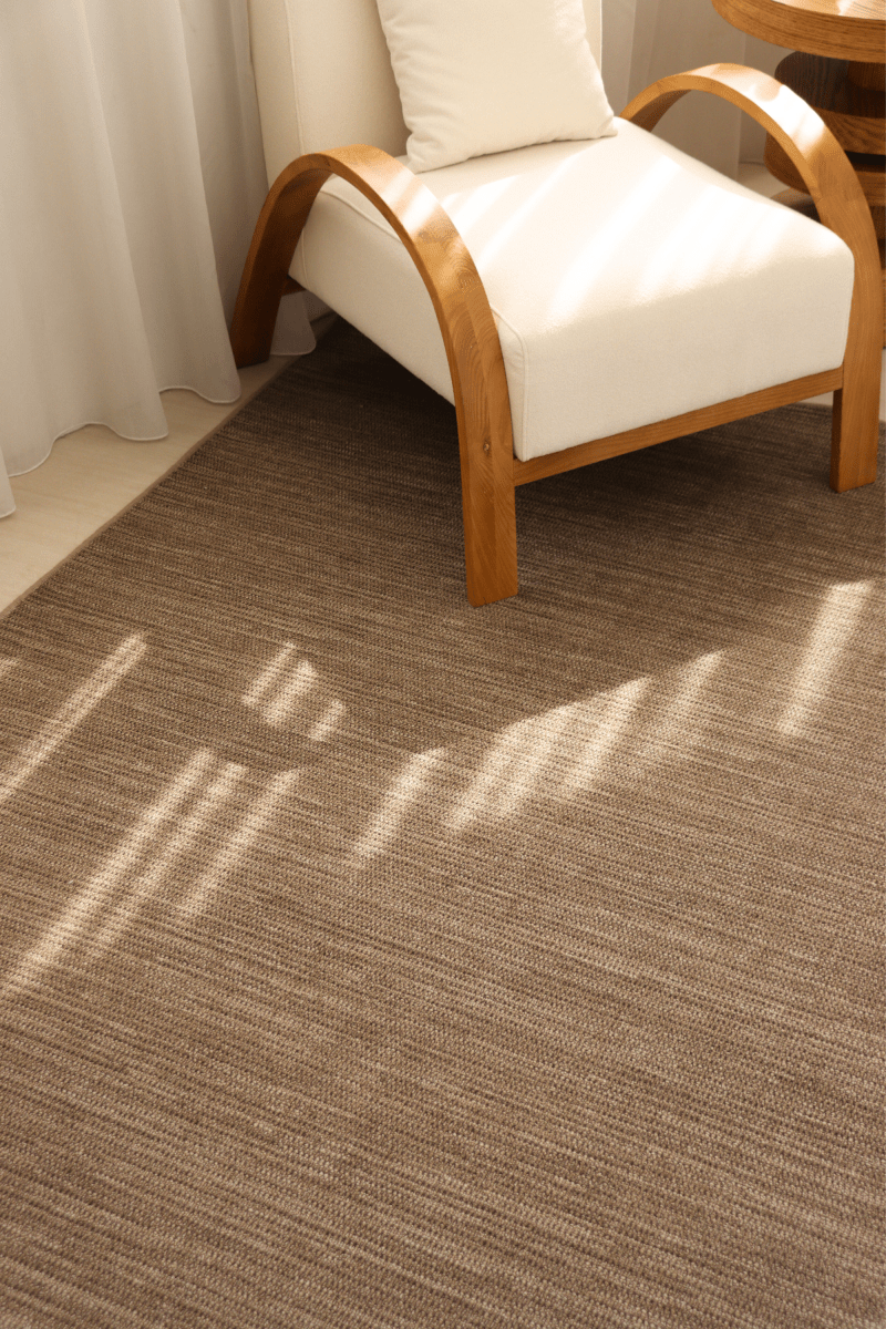 Tapis à poils bouclés multicolores couleur noyer et crème | Série Earth