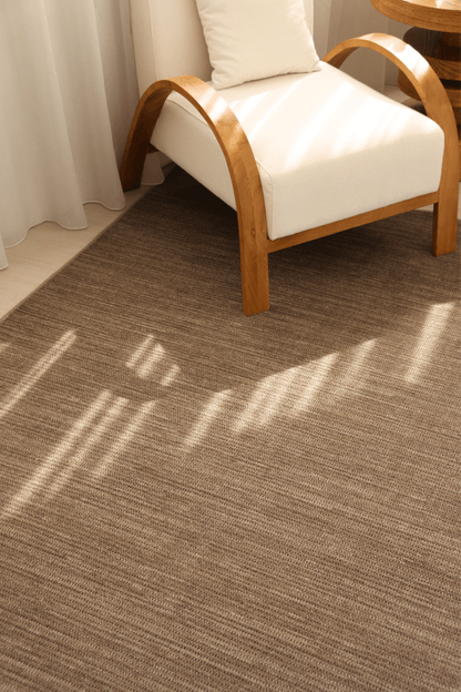 Tapis à poils bouclés multicolores couleur noyer et crème | Série Earth