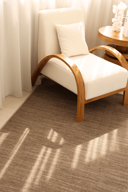 Tapis à poils bouclés multicolores couleur noyer et crème | Série Earth