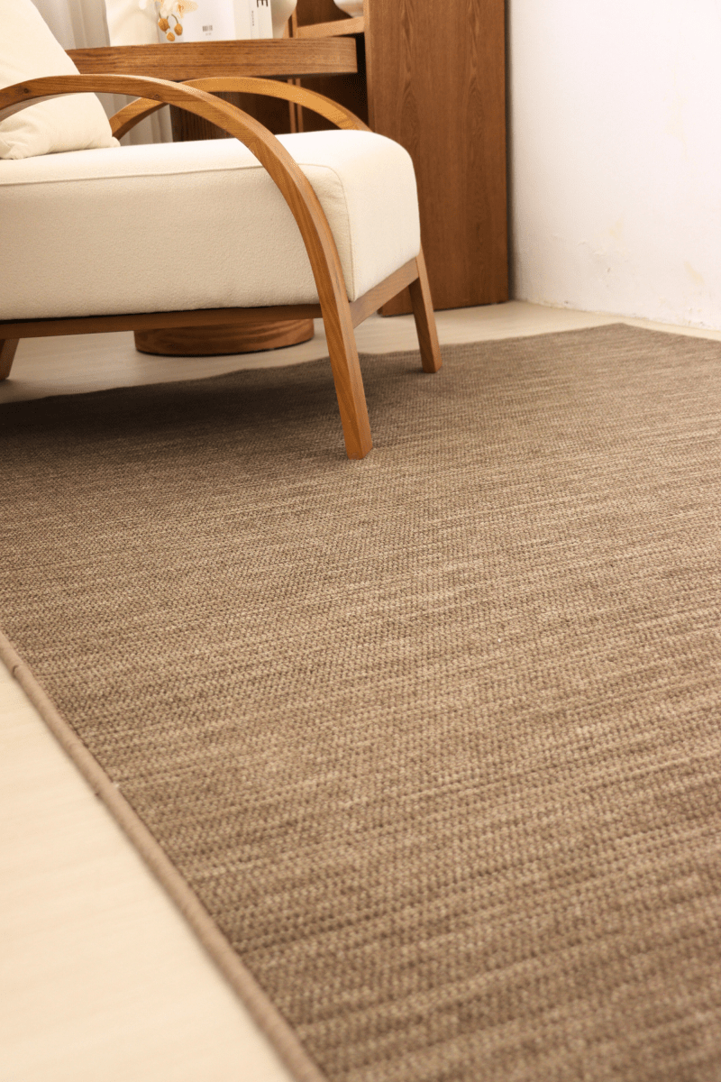 Tapis à poils bouclés multicolores couleur noyer et crème | Série Earth